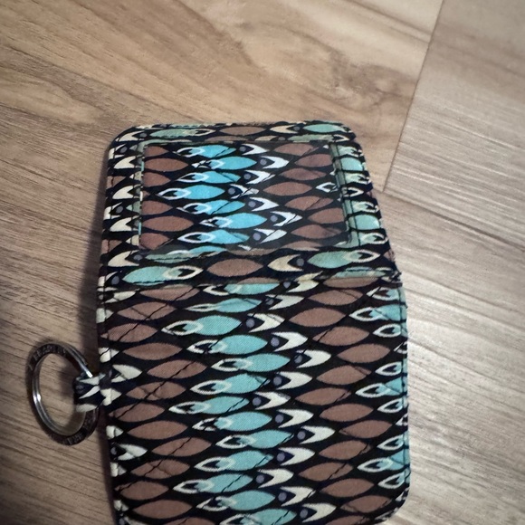Vera Bradley Teal and Brown Patterned Keychain Wallet - Picture 2 of 3